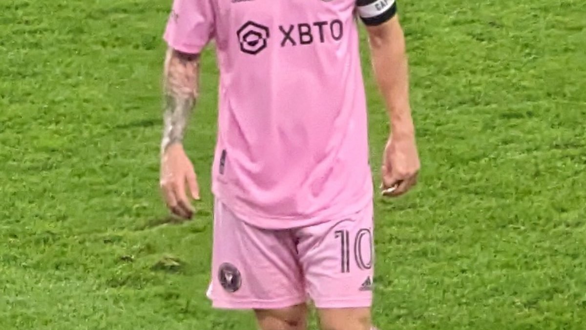 Messi in an Inter Miami shirt at the 2023 U.S. Open Cup semifinal